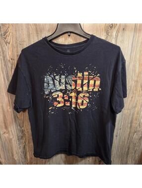 Stone Cold Steve Austin 3:16 WWE WWF Shirt Sz XL Shattered Flag Glass Wrestling